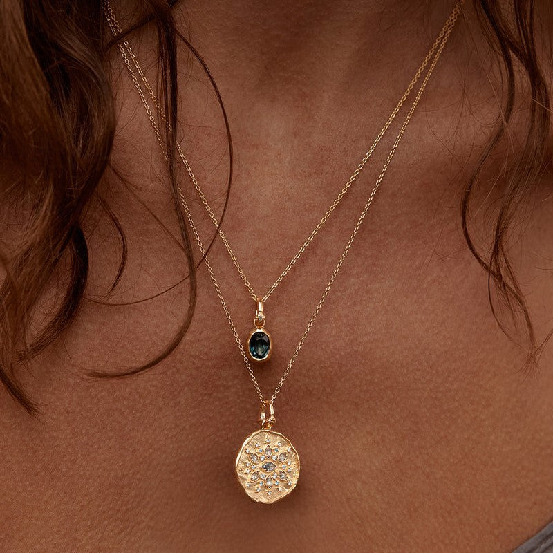 Stainless Steel Twelve Birthday Stone Necklace 12 Birthday Stone Love Pendant Moon Stone Women's Gift Jewelry